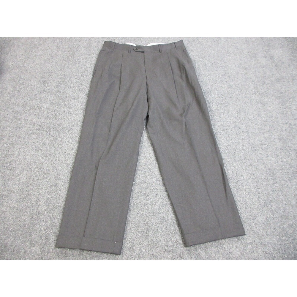 Canali Pants Mens 36 Gray Dress Slacks Business Casual Wool Pleated Italy 36X28‎